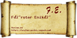 Fürster Enikő névjegykártya